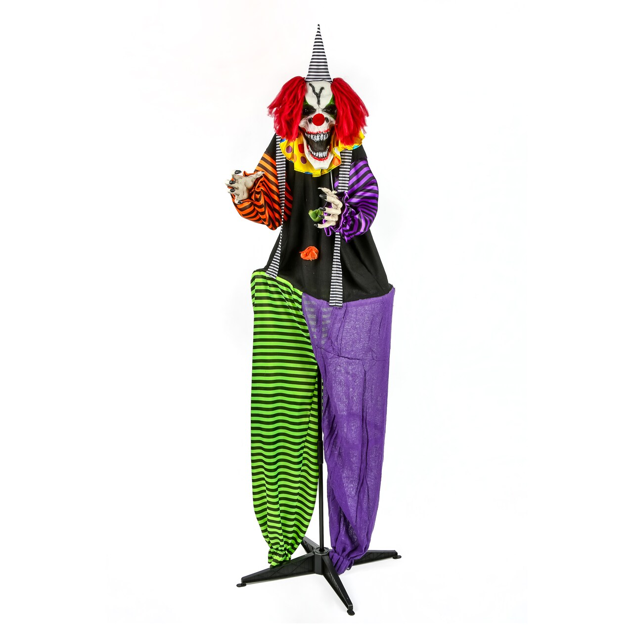 67&#x22; Animated Halloween Baggy Pants Clown, Sound Activated